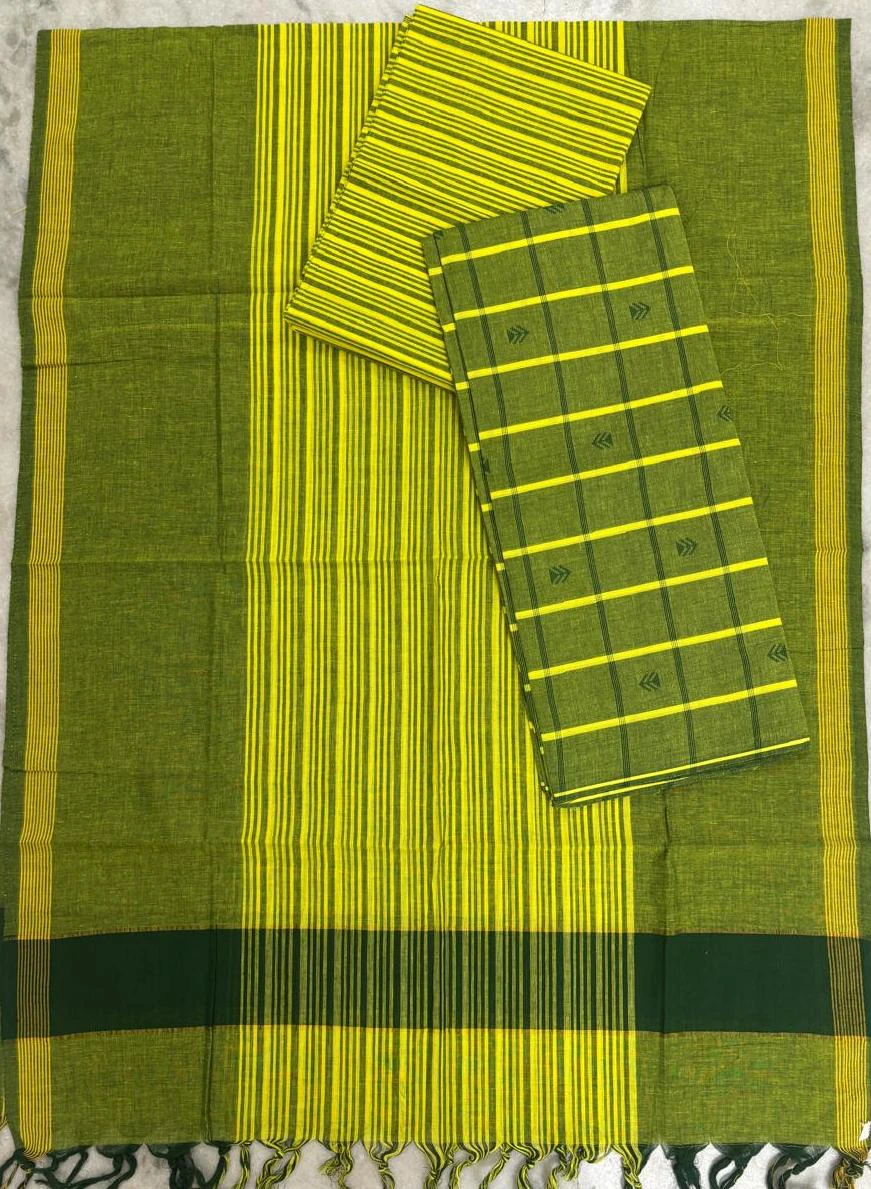 Pure Handloom Cotton 3 Piece Dress Materials